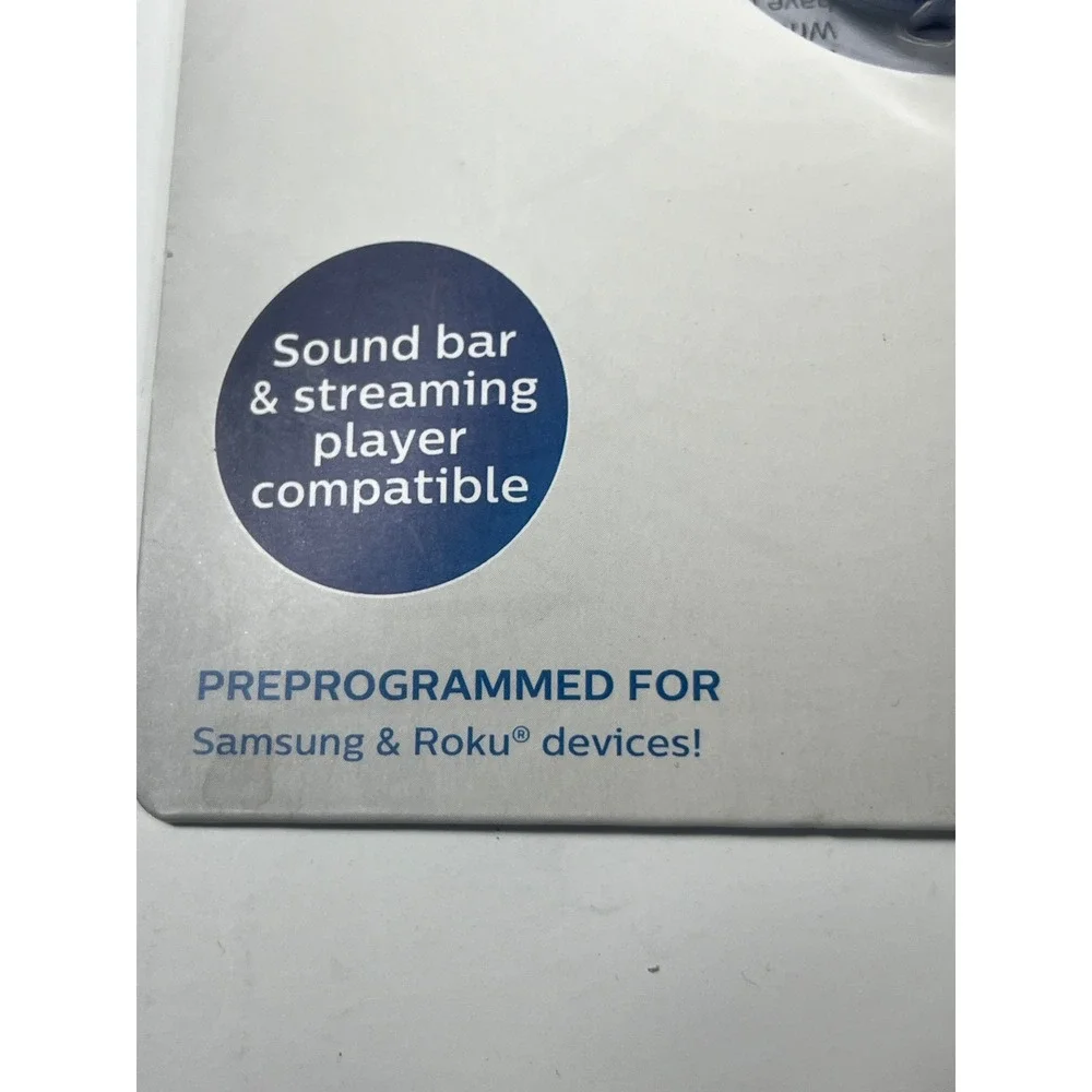 Philips Universal Remote Control 3 Device Audio Video Preprogrammed Samsung Roku